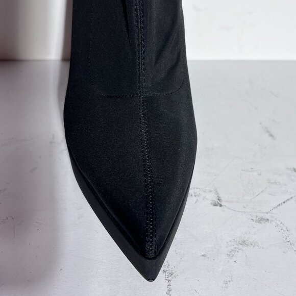 Zara NWOT Stretch Blk Fabric Platform Pointed Toe High Heel Booties Sz. 8 8.5 - Picture 7 of 16
